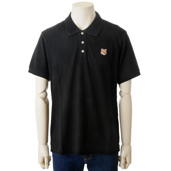 MAISON KITSUNE メゾンキツネ ポロシャツ メンズ レディース ブラック FU00203...