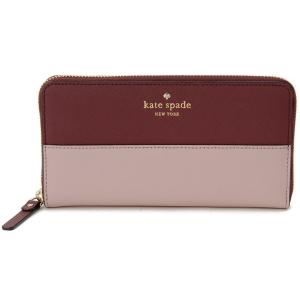 ケイトスペード Kate Spade ラウンドファスナー長財布 PWRU3898 963 ピンク×レッド｜s-select