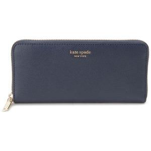 ケイトスペード KATE SPADE ラウンドファスナー長財布 レディース ネイビー 黒 PWRU7774 429 財布｜s-select