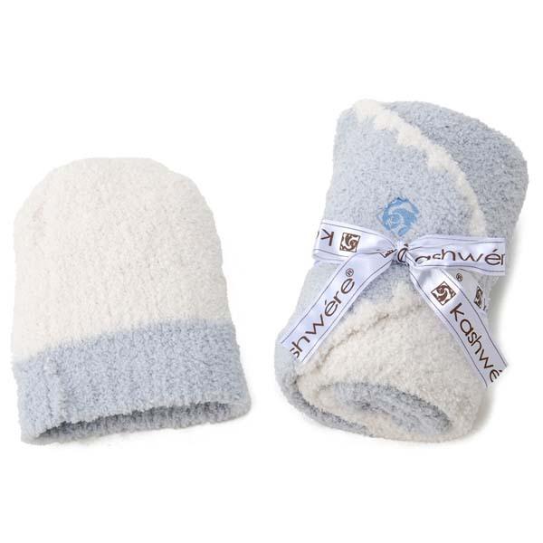 カシウェア kashwere ベビーブランケット ブルー×クリーム BBCH-BCB01-458-3...