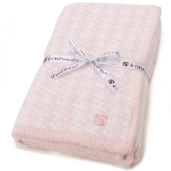 カシウェア kashwere ブランケット ハウンドトゥース ピンク×ホワイト BBCH-PTN01...