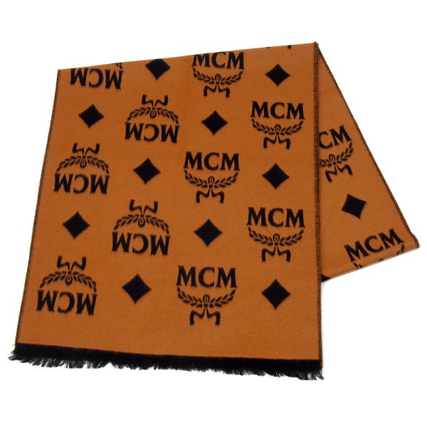 只今決算セール MCM エムシーエム マフラー MCMモノグラム ロゴ ジャガードスカーフ ストール