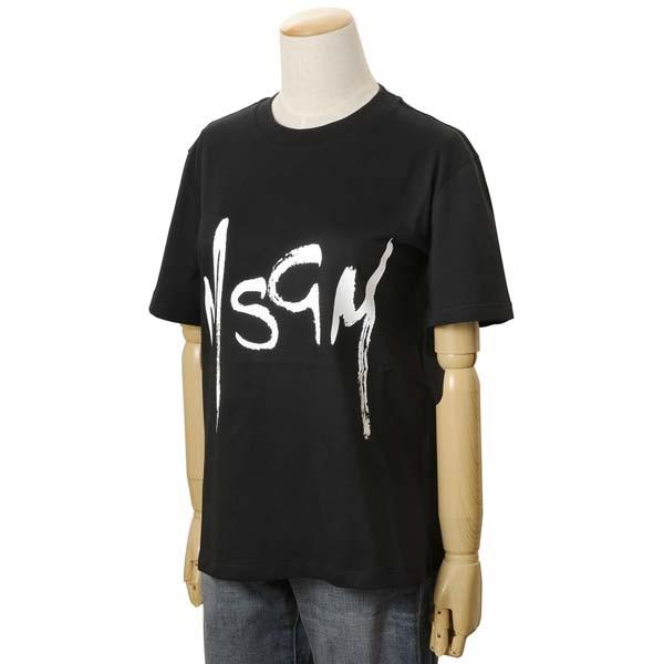 MSGM エムエスジーエム レディース Tシャツ ブラック MDM74 298 99 イタリア製 ロ...