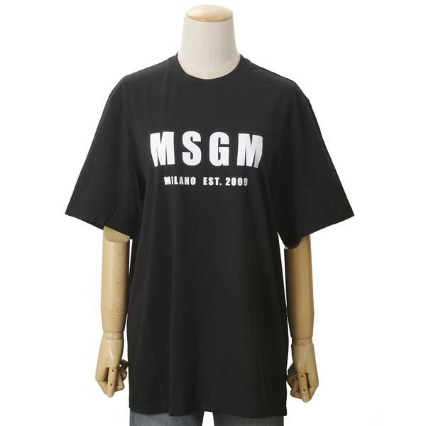 MSGM エムエスジーエム レディース Tシャツ ブラック MDM92 298 99 イタリア製 ロ...