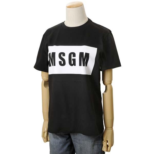 MSGM エムエスジーエム レディース Tシャツ ブラック MDM95 298 99 イタリア製 ロ...