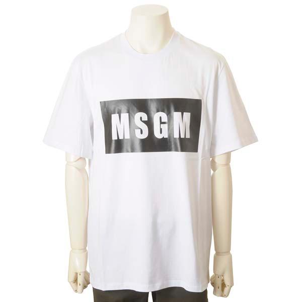 MSGM エムエスジーエム メンズ Tシャツ ホワイト MM67 098 01 WHITE イタリア...
