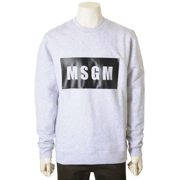 MSGM エムエスジーエム トレーナー グレー メンズ 2740 MM68 クルーネック スウェット...