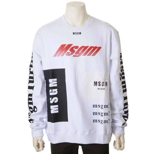 MSGM エムエスジーエム トレーナー ホワイト 白 メンズ 2740 MM71 クルーネック スウ...