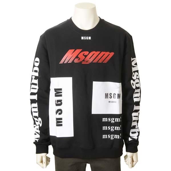 MSGM エムエスジーエム トレーナー ブラック 黒 メンズ 2740 MM71 クルーネック スウ...