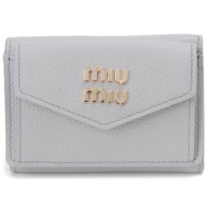 MIU MIU ミュウミュウ 三つ折り財布 レディース グレー 5MH021 2DT7 F0591 ...