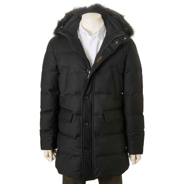 ムーレー MOORER ダウンジャケット メンズ ブラック 黒 BARBIERI LL ウール×カシ...