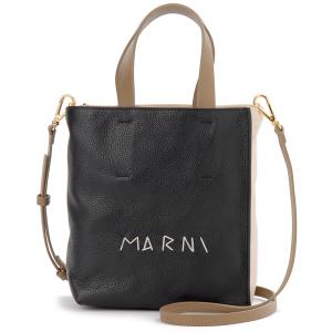 マルニ MARNI 2WAY トートバッグ ショルダーバッグ ポリアミドナイロン/コットン ブラック/ナチュラル SHMP0077U0 中古 新入荷 OB2620 MARNI（マルニ） MARNI 2WAY トートバッグ ショルダーバッグ