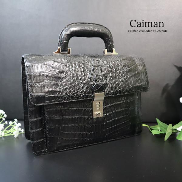 カイマン ダイヤルロック セカンドバッグ メンズ カイマンワニ革×牛革 本革 RODANIA ロダニ...