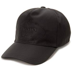 PRADA プラダ キャップ 帽子 レディース ブラック Lサイズ 1HC179 2DMI F0002 L ロゴキャップ｜s-select