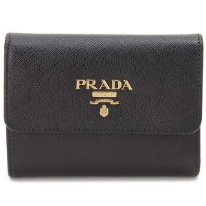 PRADA プラダ 三つ折り財布 レディース ブラック 1MH042 QHH
