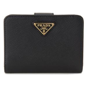 プラダ PRADA 二つ折り財布 1ML018 QHH F0002 サフィアーノ 財布 NERO ブラック レディース 新品｜s-select