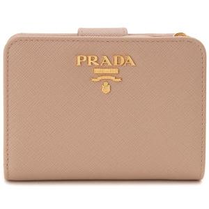 ヤフービッグボーナス プラダ PRADA 二つ折り財布 ピンクベージュ 1ML018 QWA F0236 サフィアーノ コンパクト財布