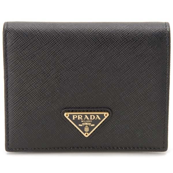 プラダ PRADA 二つ折り財布 レディース ブラック 1MV204-QHH-F0002 PEONI...