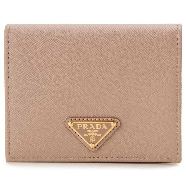 GW タイムセール プラダ PRADA 折財布 二つ折り財布 ピンクベージュ 1MV204 QHH ...