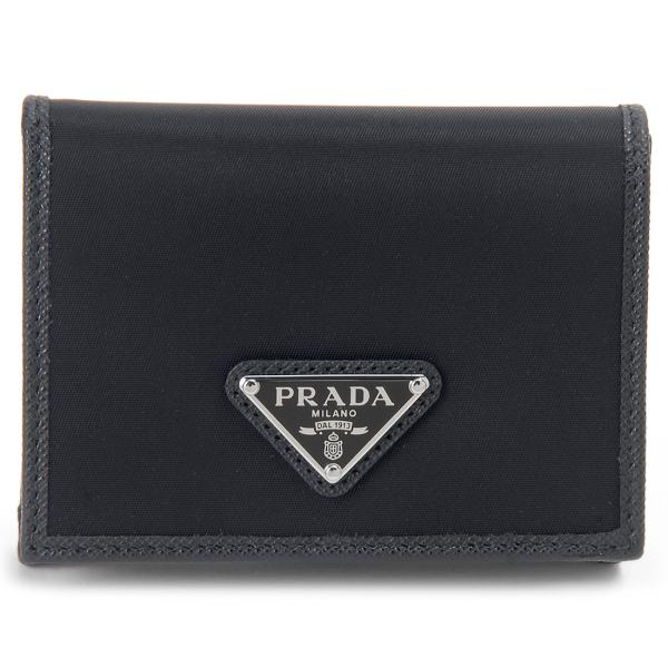 GW タイムセール プラダ PRADA 三つ折り財布 メンズ ブラック 2MH041 2DMH F0...