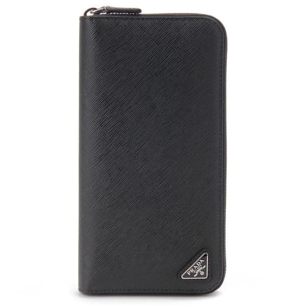 GW タイムセール PRADA プラダ ラウンドファスナー長財布 メンズ ブラック 2ML317 Q...