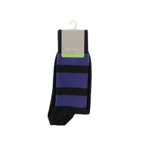 ポールスミス ソックス メンズ コットン 靴下 紳士 男性用 Paul Smith Men's Socks ANXA-380A-F905-B ブラック ブランド｜s-select