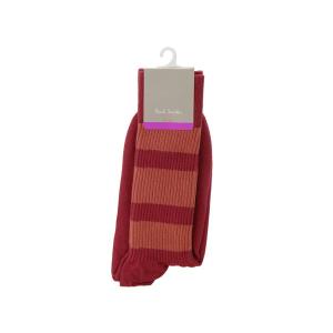 ポールスミス ソックス メンズ コットン 靴下 紳士 男性用 Paul Smith Men's Socks ANXA-380A-F905-R レッド ブランド｜s-select