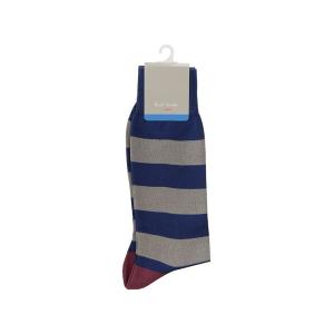 ポールスミス ソックス メンズ コットン 靴下 紳士 男性用 Paul Smith Men's Socks ANXA-800E-K114-E グレー×ネイビー ブランド｜s-select