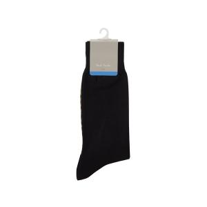 ポールスミス ソックス メンズ コットン 靴下 紳士 男性用 Paul Smith Men's Socks ANXA-800E-K125-B ブラック ブランド｜s-select