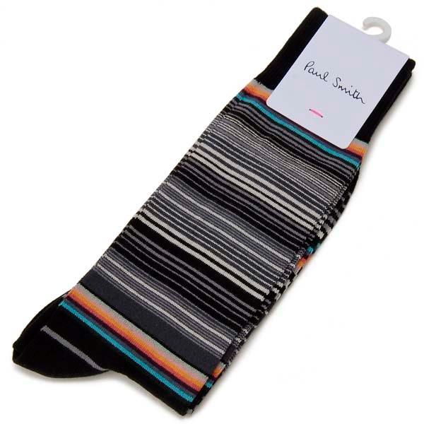 Paul Smith ポールスミス 靴下 ソックス メンズ ブラック ボーダー M1A380A GF...