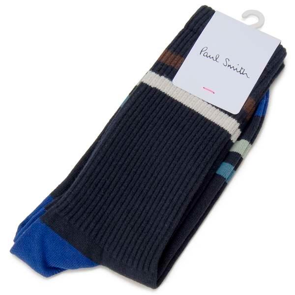 Paul Smith ポールスミス 靴下 ソックス メンズ ネイビー ボーダー M1A380A GF...
