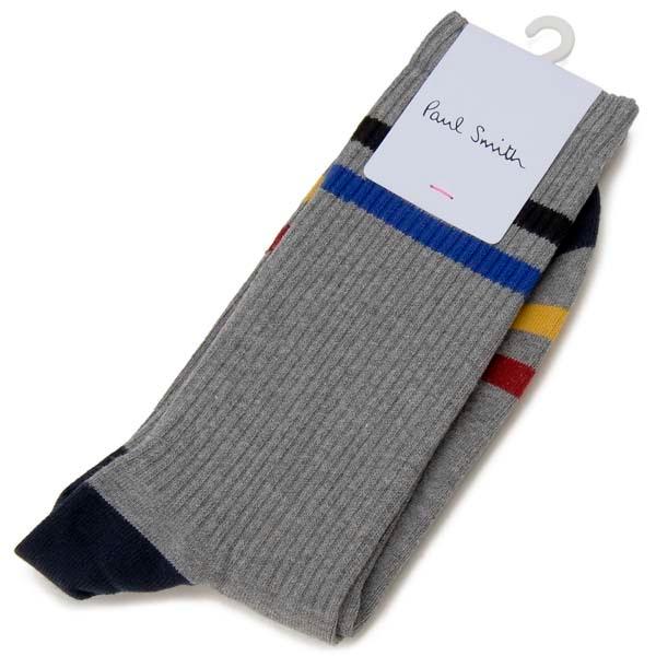 Paul Smith ポールスミス 靴下 ソックス メンズ グレー ボーダー M1A380A GF6...