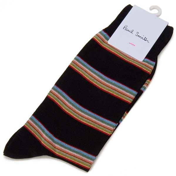 Paul Smith ポールスミス 靴下 ソックス メンズ ブラック ボーダー M1A800E AF...
