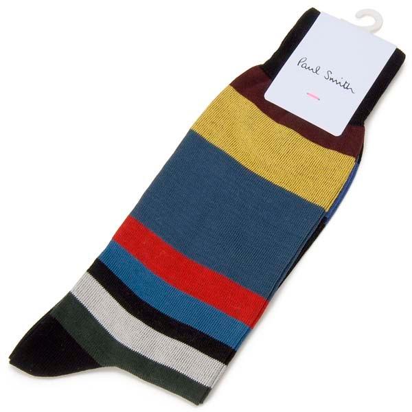 Paul Smith ポールスミス 靴下 ソックス メンズ ブラック ボーダー M1A800E GF...