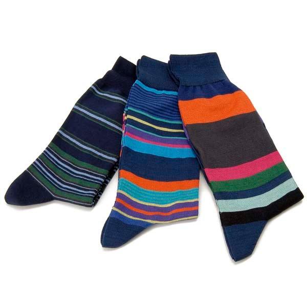 Paul Smith ポールスミス 靴下 ソックス メンズ ネイビー ボーダー 3足セット M1AS...