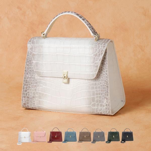 3月決算セール ロダニア RODANIA ハンドバッグ イタリアンレザー クロコダイル型押し 牛革 ...