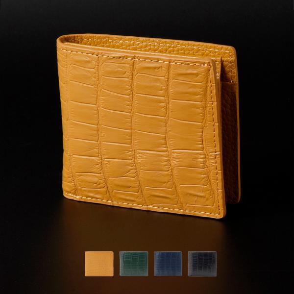 3月決算セール マットクロコダイル 二つ折り財布 メンズ 贅沢一枚仕立て ワニ革 高級皮革 RODA...