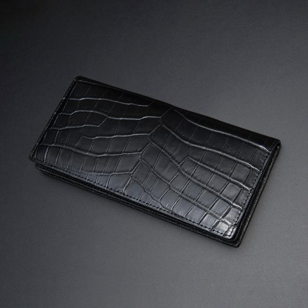 バレンタインセール マットクロコダイル 長財布 贅沢一枚センターベース仕立て ワニ革 RODANIA...