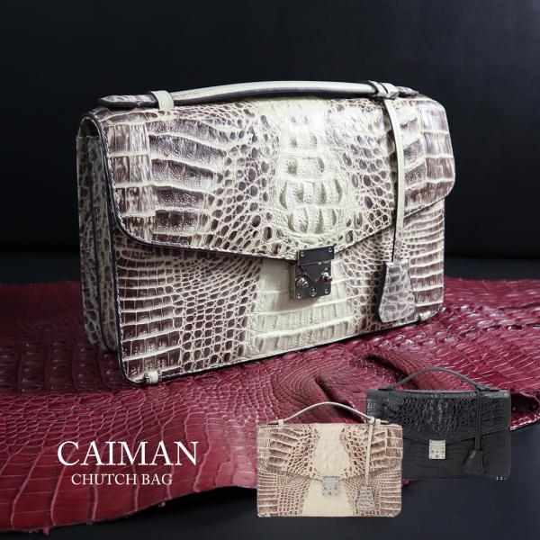 ボーナスストアplus対象店 カイマンワニ×牛革 セカンドバッグ メンズ クラウン RODANIA ...