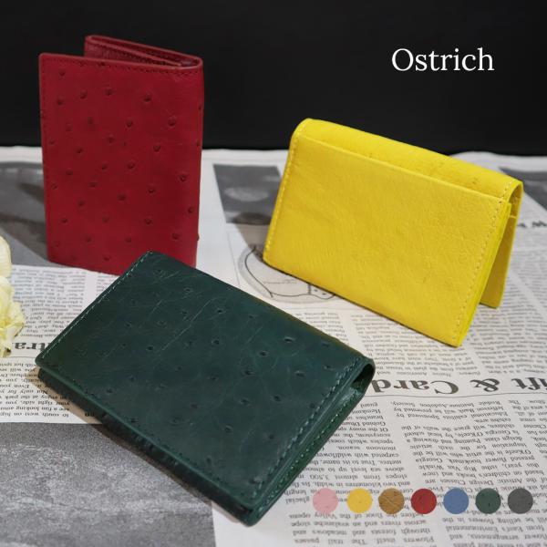 只今決算セール 在庫一掃セール オーストリッチ 名刺入れ カードケース 本革 開運 金運 財運 縁起...