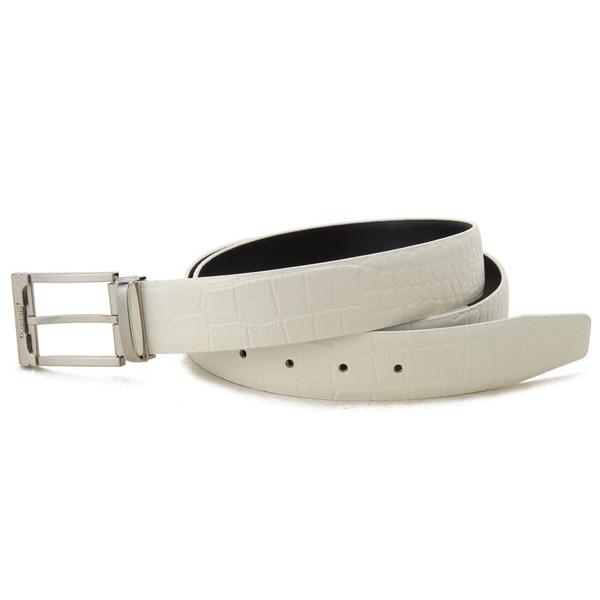 レノマ ベルト メンズ renoma 41 牛革 クロコ型押し ビジネス ベルト ホワイト