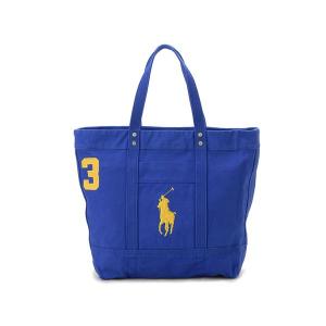 ラルフローレン Ralph Lauren トートバッグ 405517324 004 ビッグポニー キャンバス ブルー×イエロー メンズ レディース 新品｜s-select