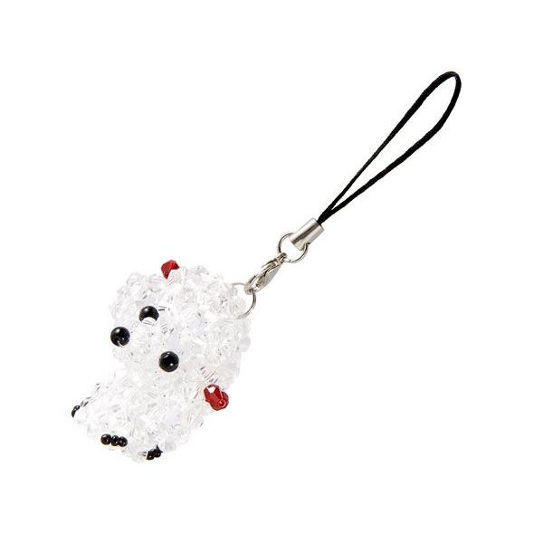 訳あり(細かいキズ・汚れあり) ファッションジュエリー/クリスタルビーズ/プードル/ストラップ/ホワ...