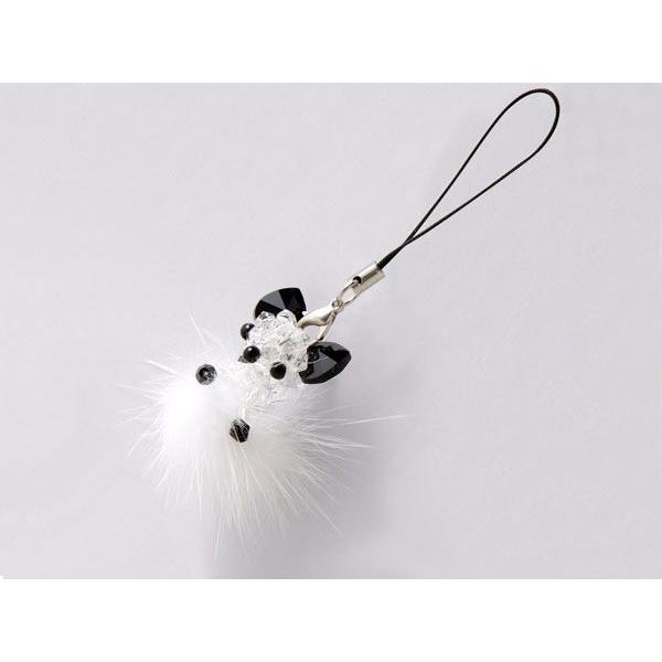 訳あり(細かいキズ・汚れあり) ファッションジュエリー/クリスタルビーズ/ファー付チワワ/ストラップ...