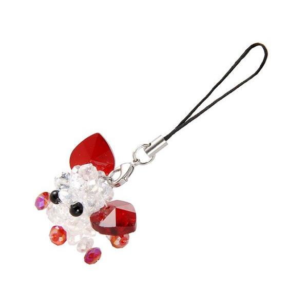 訳あり(細かいキズ・汚れあり) ファッションジュエリー/クリスタルビーズ/チワワ/ストラップ/レッド...