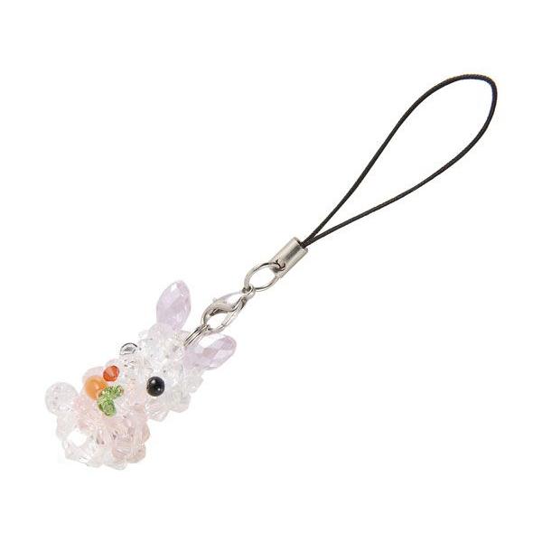 訳あり(細かいキズ・汚れあり) ファッションジュエリー/クリスタルビーズ/にんじんうさぎ/ストラップ...