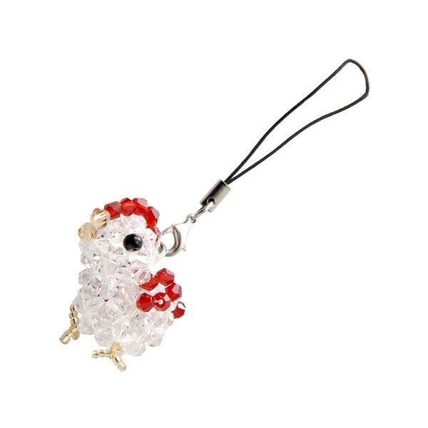 訳あり(細かいキズ・汚れあり) ファッションジュエリー/クリスタルビーズ/にわとり/ストラップ/Sサ...