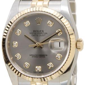 ロレックス ROLEX 116233 G-GY デイジャスト ダイヤモンド10P グレー メンズ 腕時計 新品 当店5年保証｜s-select