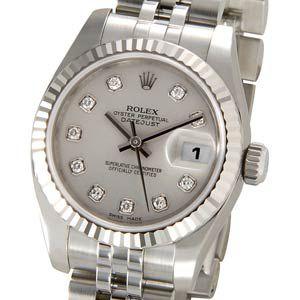 ロレックス ROLEX 179174 G デイトジャスト シルバー ダイヤモンド10P レディース 腕時計 新品 当店5年保証｜s-select