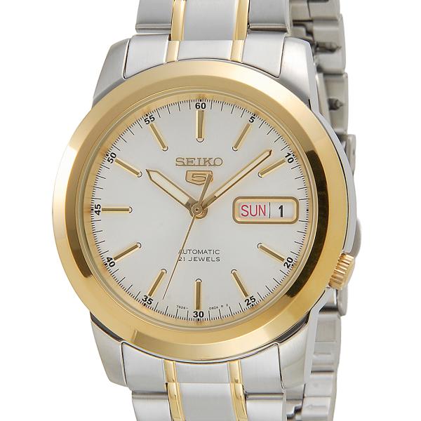 タイムセール SEIKO セイコー5 メンズ SNKE54K1 自動巻き シルバー×ゴールド 海外モ...